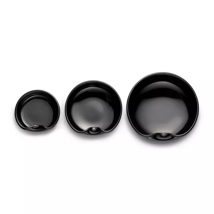 Elsa Peretti®:Thumbprint Dishes in Black Venetian Glass, Set of Three, 2