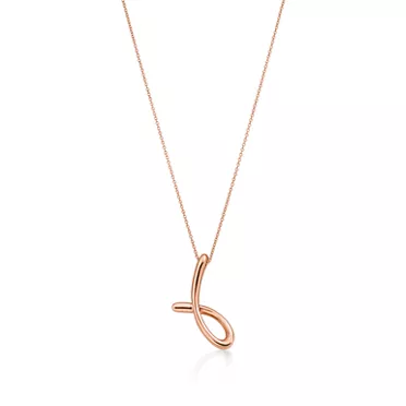 Elsa Peretti&reg;:Small Alphabet Pendant in Rose Gold with Diamonds, 2