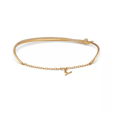 Tiffany Knot:Double Row Necklace in Yellow Gold with Diamonds, 2