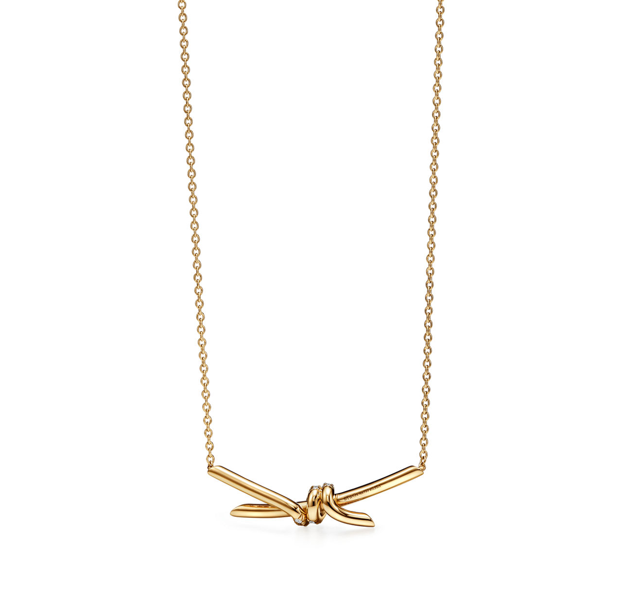 Tiffany Knot:Pendant in Yellow Gold with Diamonds image number 2