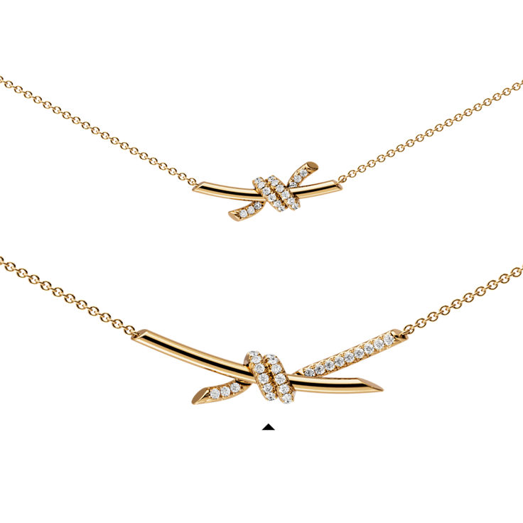 Tiffany Knot:Pendant in Yellow Gold with Diamonds image number 4