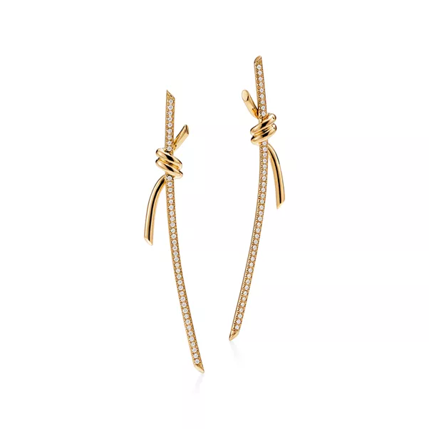 Drop Earrings in Yellow Gold with Diamonds