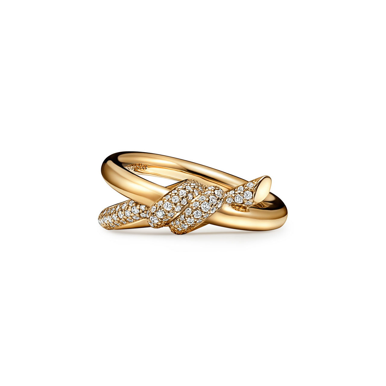 Double Row Ring in Yellow Gold with Diamonds