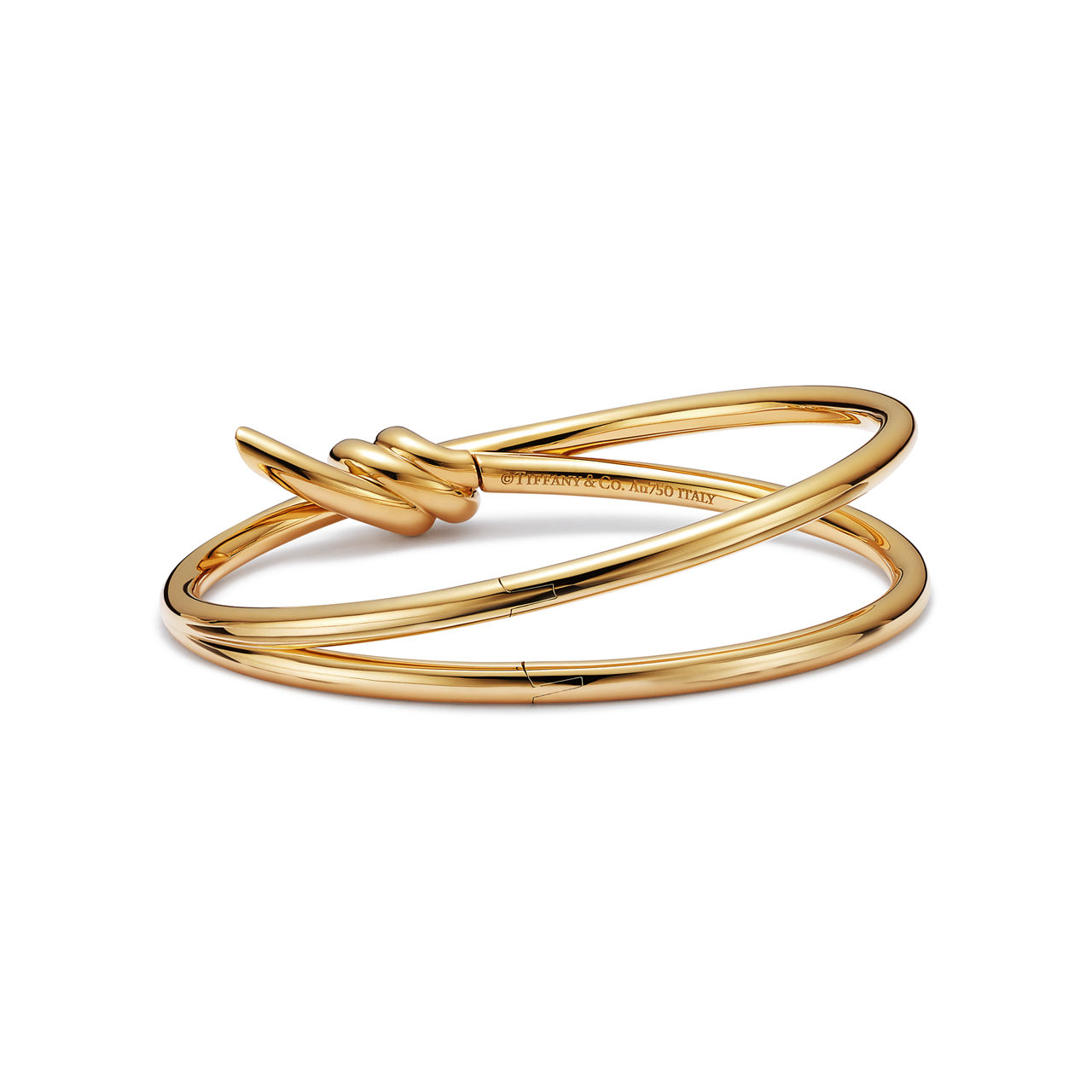 Tiffany Knot:Double Row Hinged Bangle in Yellow Gold image number 3