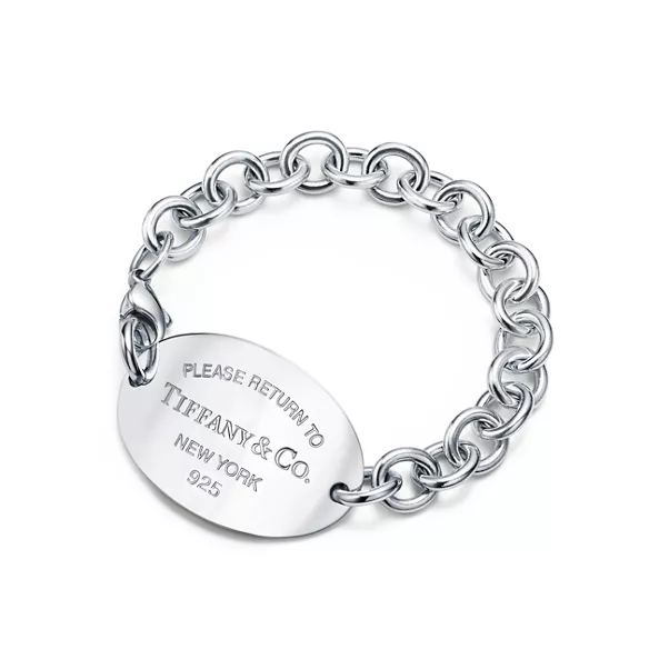 Armband mit ultragroßem ovalem Anhänger in Sterlingsilber
