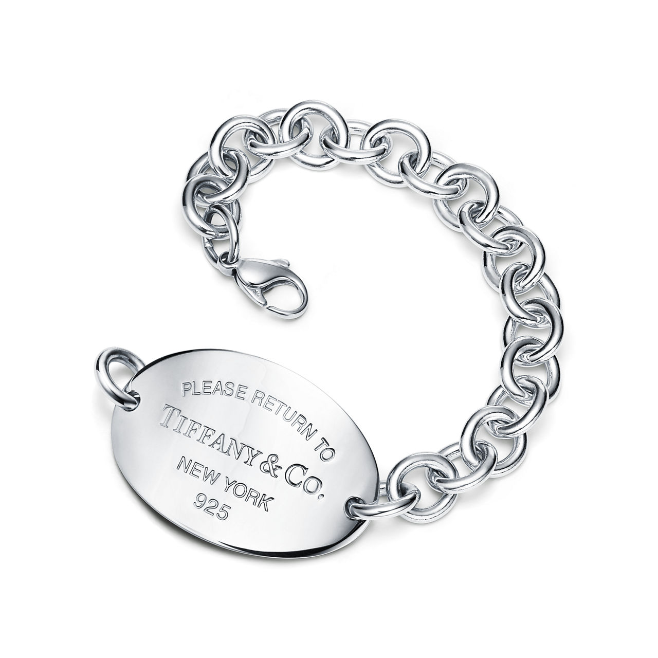 Return to Tiffany™:Ultra Oval Tag Bracelet in Sterling Silver image number 2