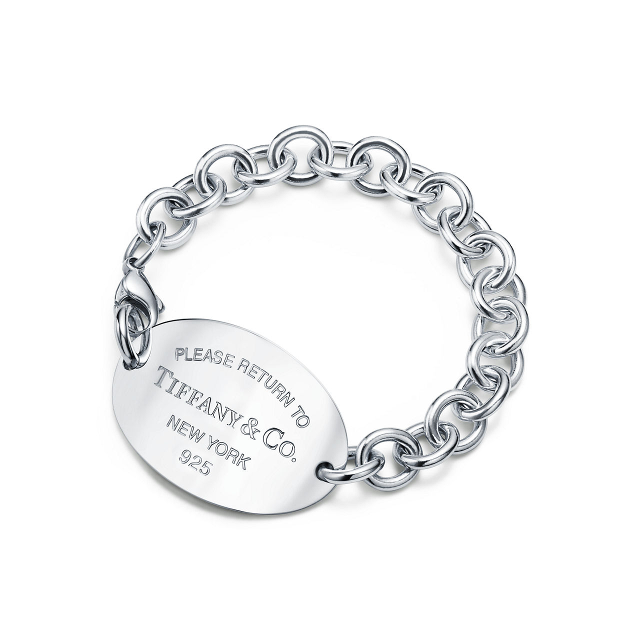 Return to Tiffany™:Ultra Oval Tag Bracelet in Sterling Silver image number 0