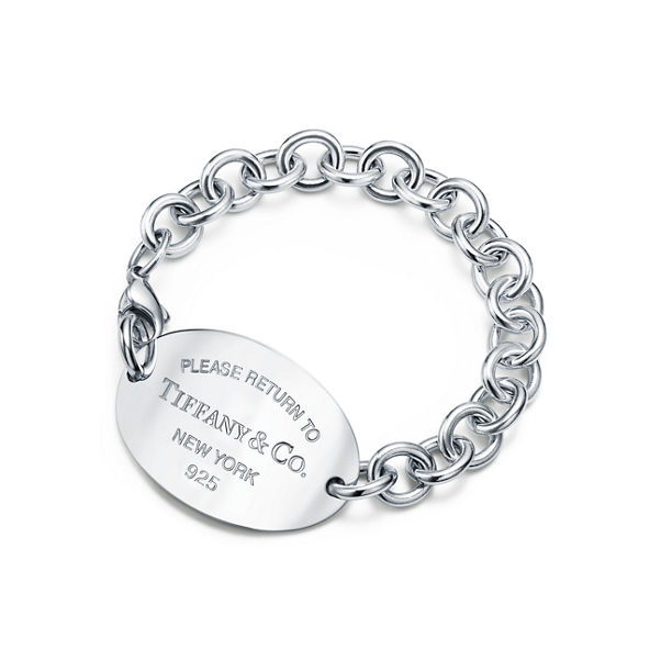 Return to Tiffany™:Ultra Oval Tag Bracelet in Sterling Silver