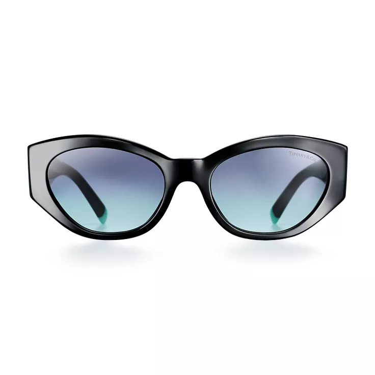 Tiffany Blue&reg;:Oval Sunglasses in Black Acetate, 1