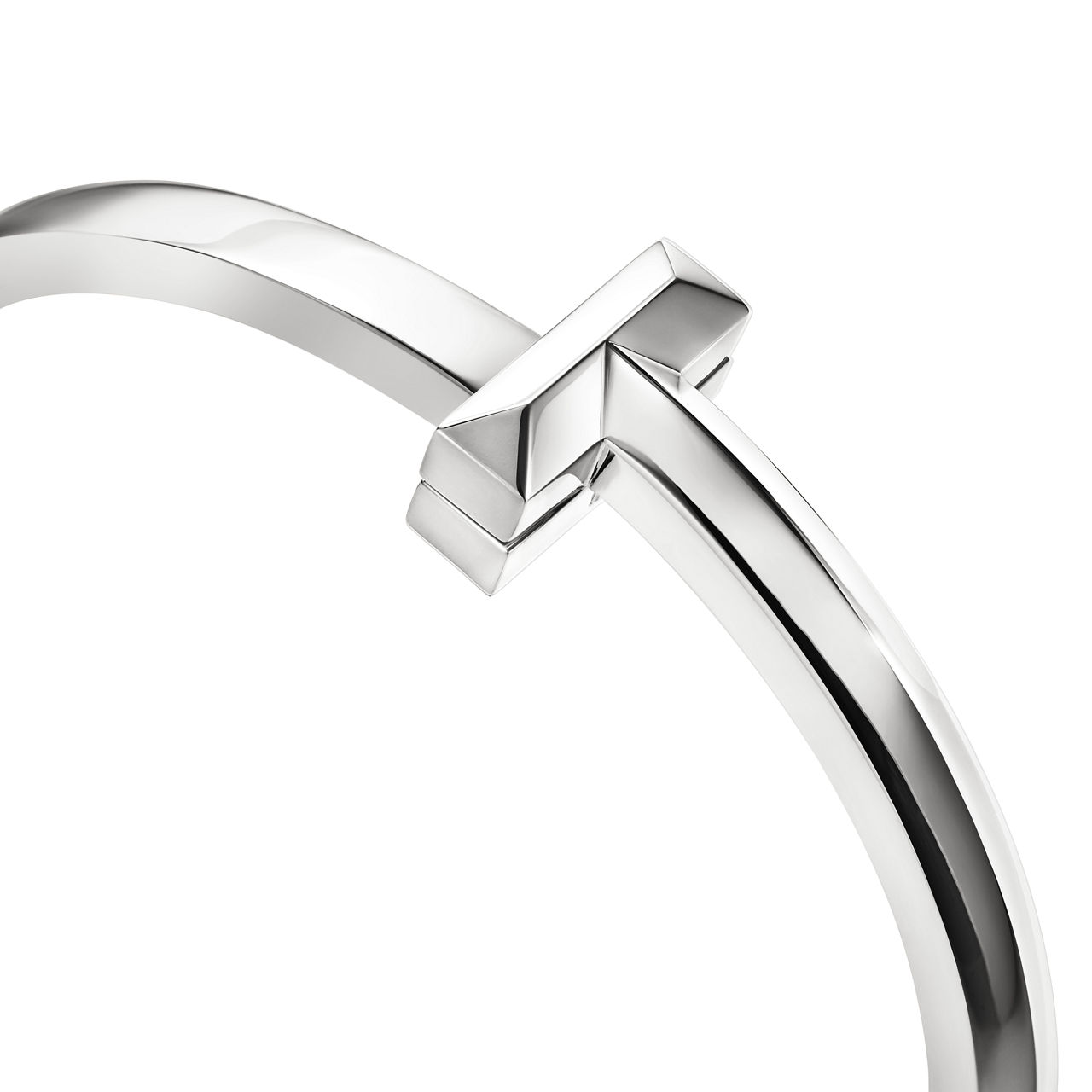 Tiffany T:T1 Wide Hinged Bangle in White Gold image number 6