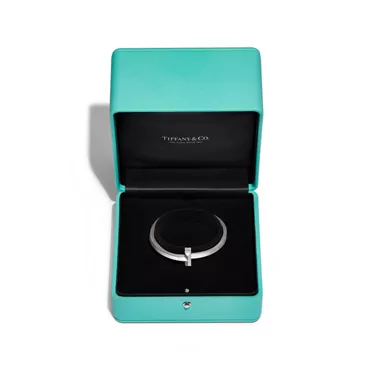 Tiffany T:T1 Wide Hinged Bangle in White Gold, 7