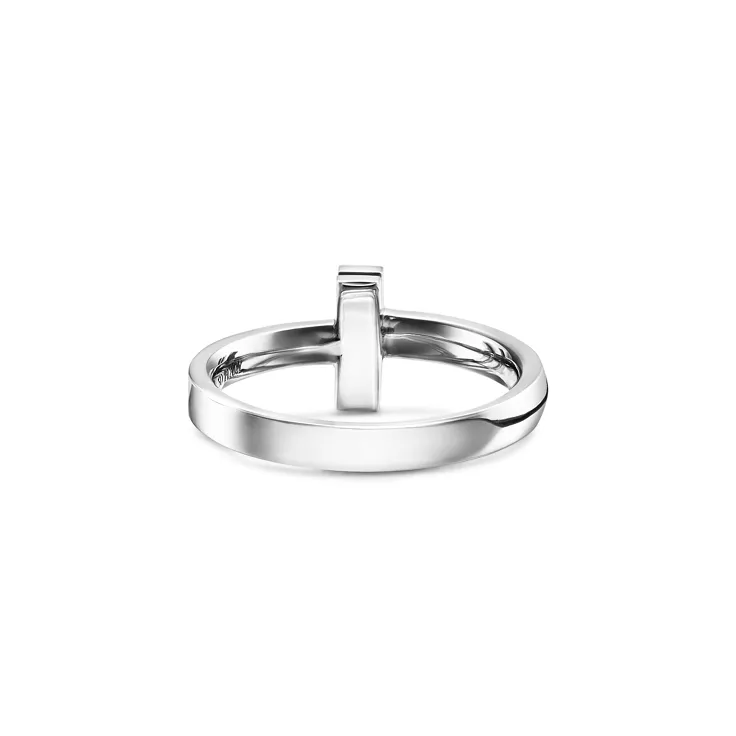 Tiffany T:Bague T1 en or blanc 18 carats, 4