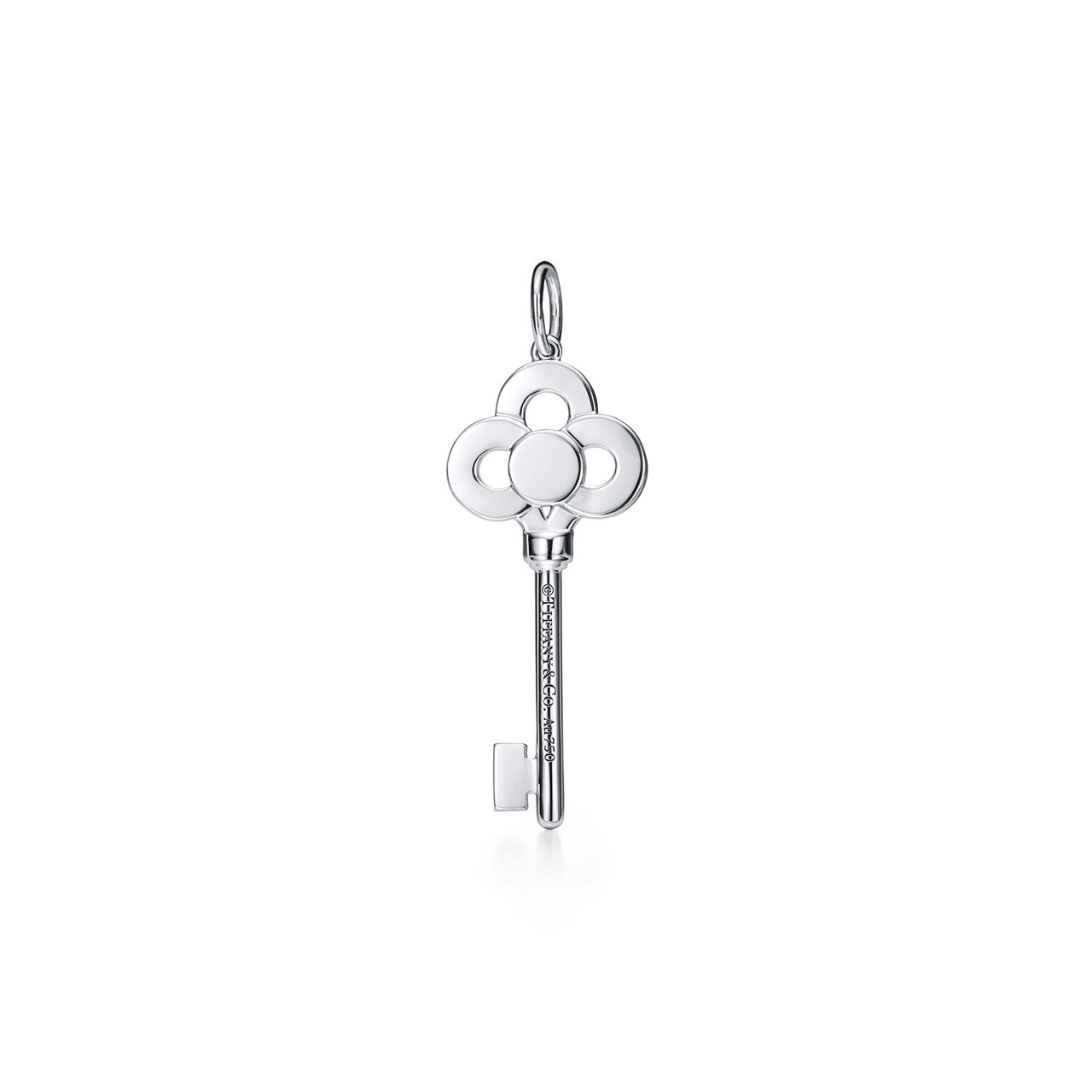 Anhänger mit Mini-Kronenschlüssel In 18 Karat Weißgold mit Diamanten