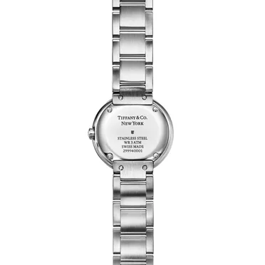 Atlas®:2-Zeiger-Uhr, 24 mm aus Edelstahl mit Diamanten und grauem Perlmutt, 2