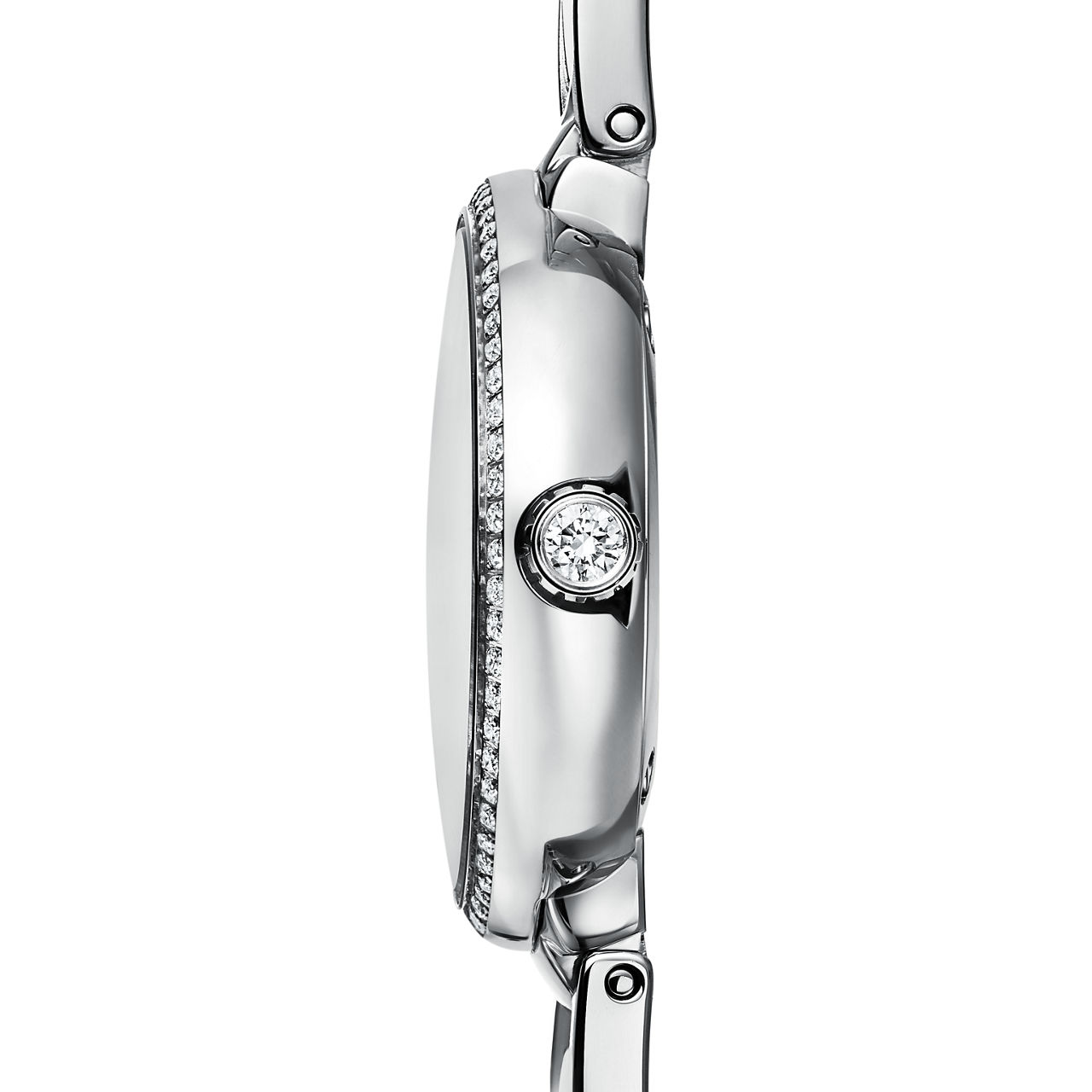 Atlas®:2-Hand 24 mm Watch in Stainless Steel with Diamonds and Grey Mother-of-pearl image number 3