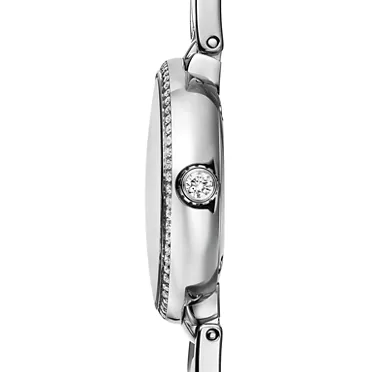 Atlas®:2-Zeiger-Uhr, 24 mm aus Edelstahl mit Diamanten und grauem Perlmutt, 3