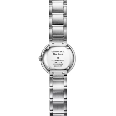 Atlas®:2-Zeiger-Uhr, 24 mm aus Edelstahl mit Diamanten und einem dunkelblauen Soleil-Zifferblatt, 2