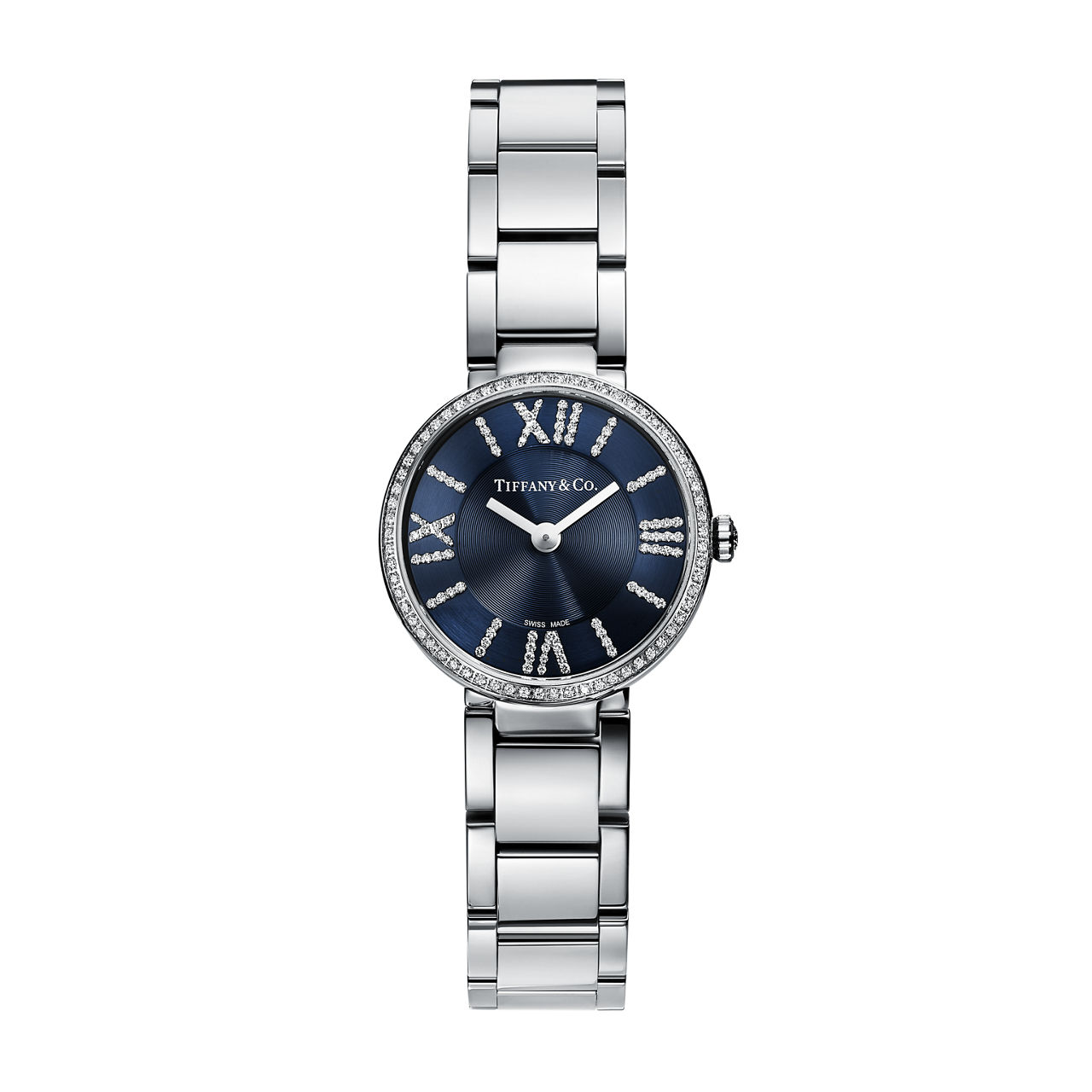 Atlas®:2-Hand 24 mm Watch in Stainless Steel with Diamonds and a Navy Soleil Dial image number 0