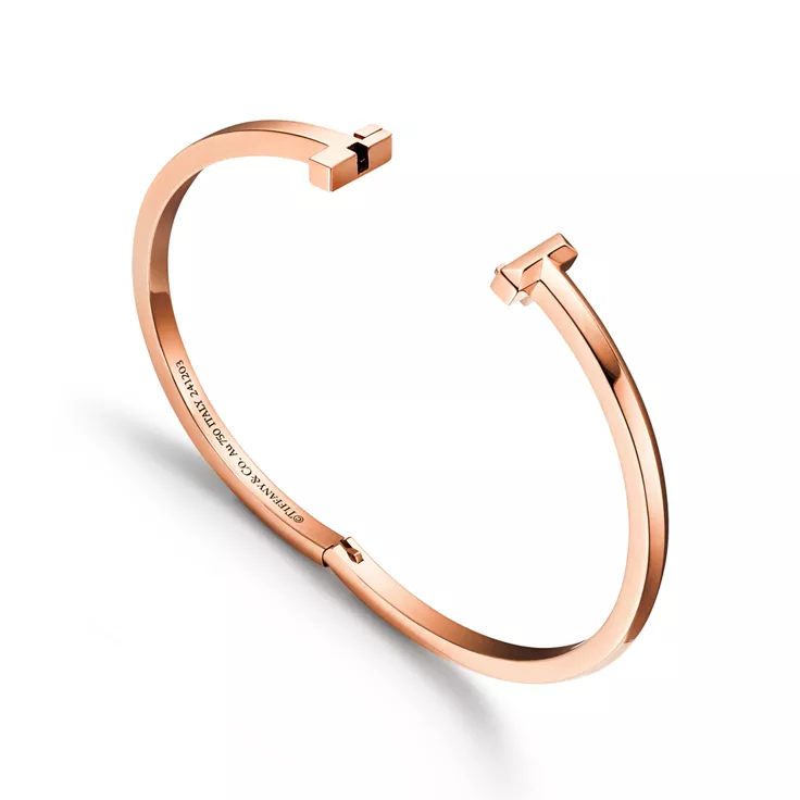Tiffany T:T1 Narrow Hinged Bangle in Rose Gold, 4