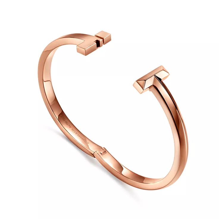 Tiffany T:T1 Wide Hinged Bangle in Rose Gold, 4