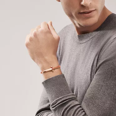 Tiffany T:T1 Wide Hinged Bangle in Rose Gold, 2