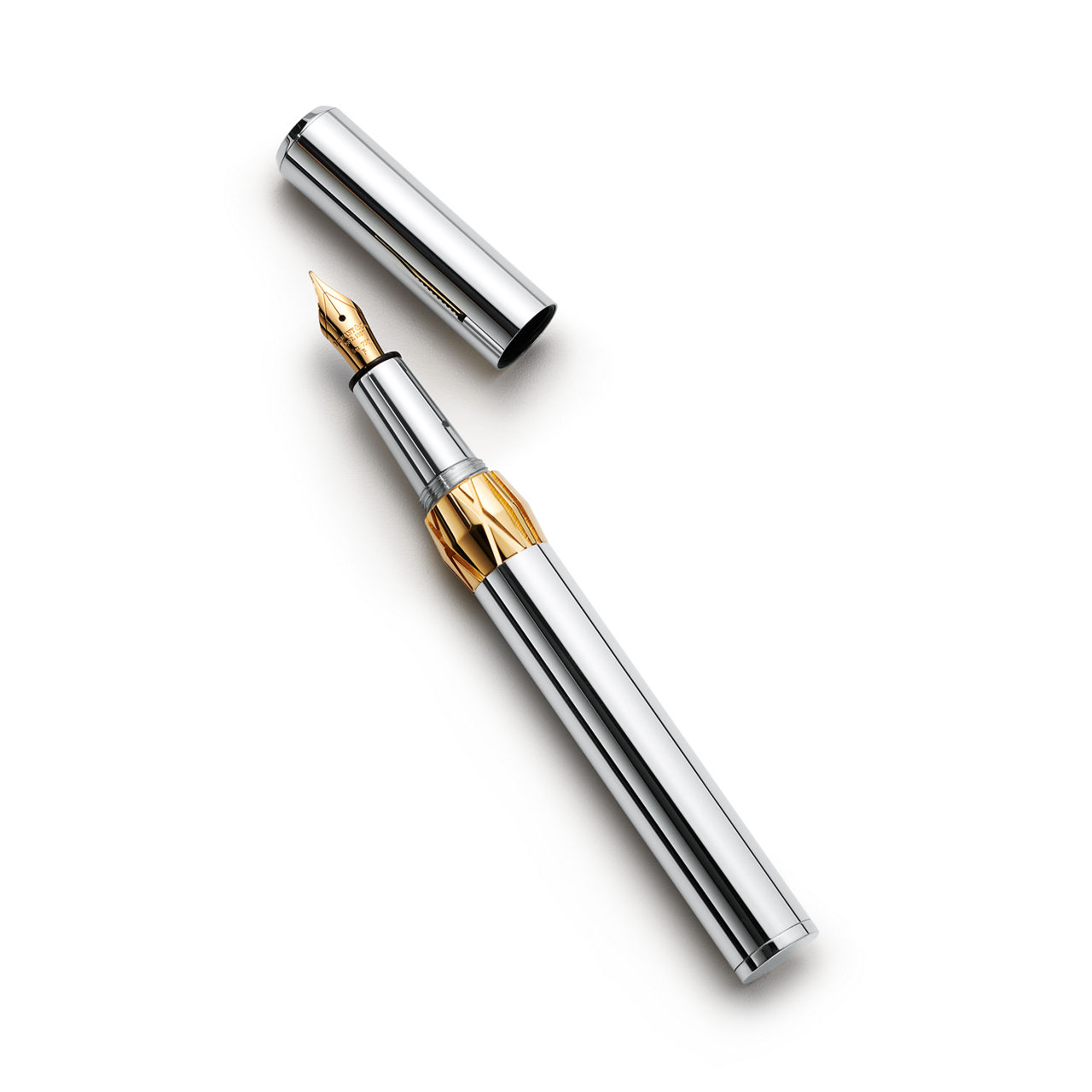 Penna stilografica in argento con vermeil