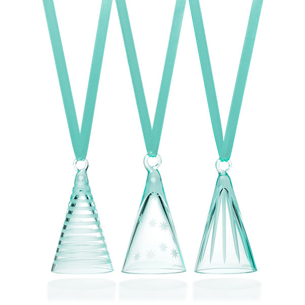 Tree Ornaments in Tiffany Blue® Crystal Glass