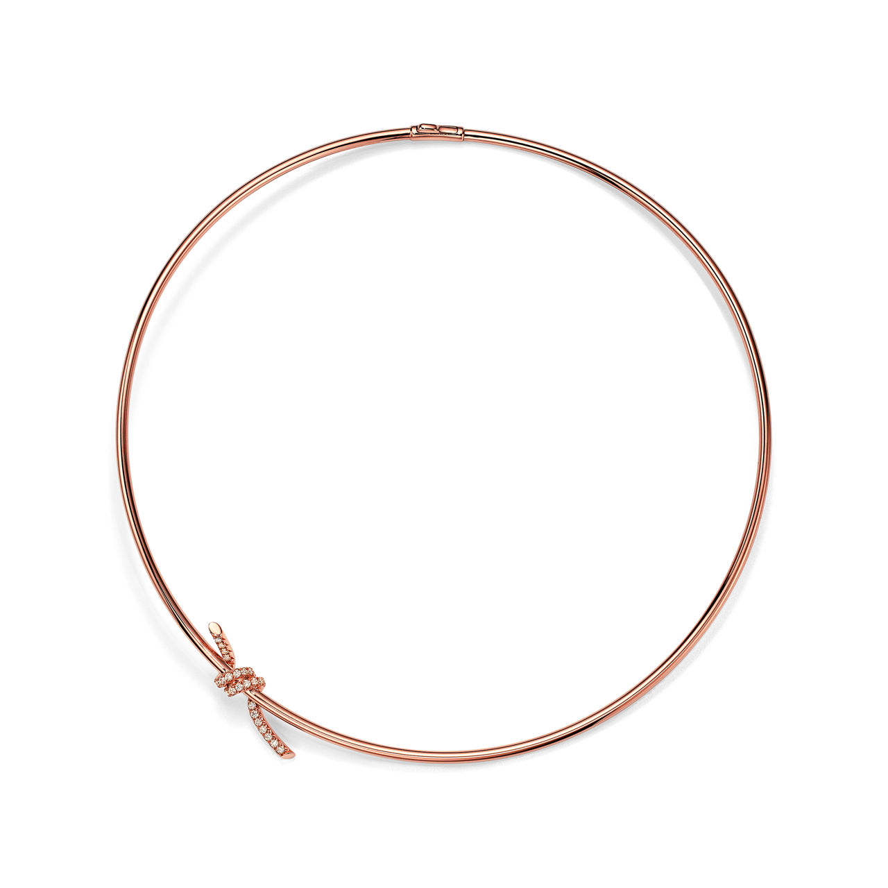 Tiffany Knot:Necklace in Rose Gold with Diamonds image number 2