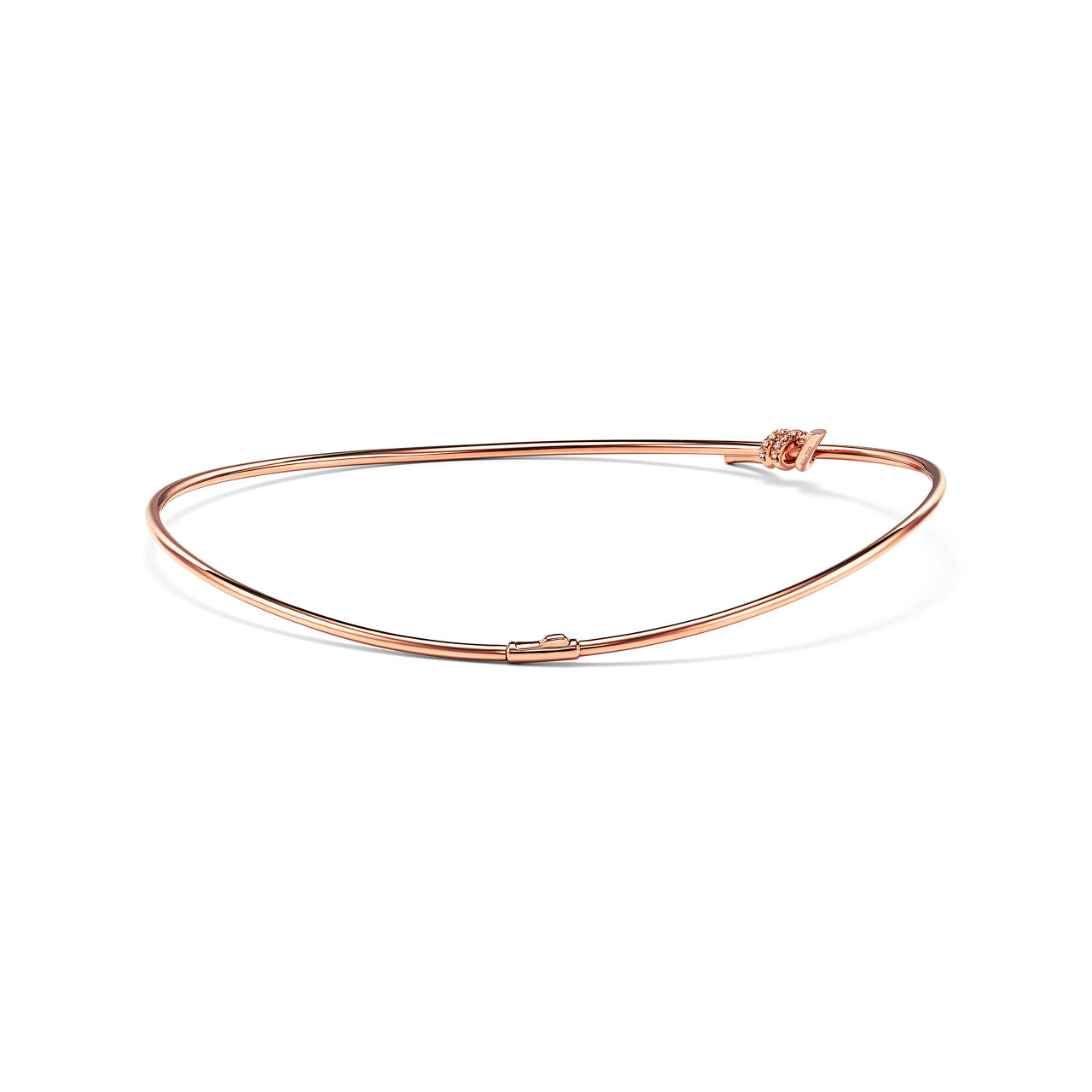 Tiffany Knot:Necklace in Rose Gold with Diamonds image number 3