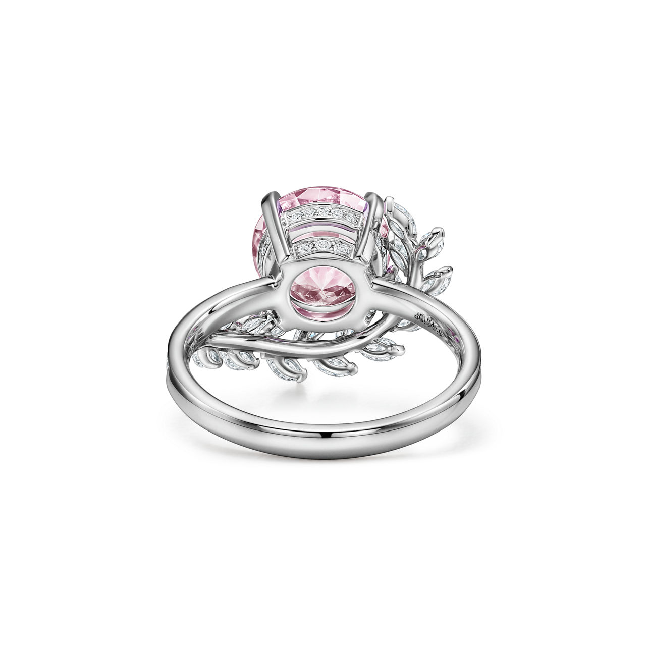 Tiffany Victoria®:Vine Ring in Platinum with a Morganite and Diamonds image number 3