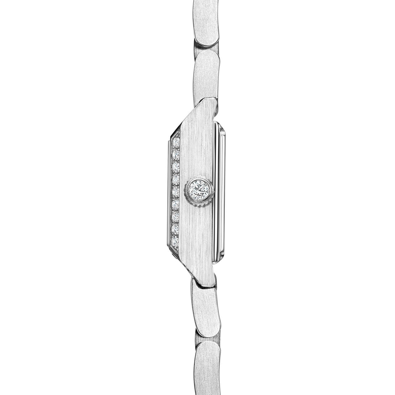 Tiffany 1837:Makers 16 mm Square Watch in Stainless Steel with a Turquoise Dial and Diamonds image number 3