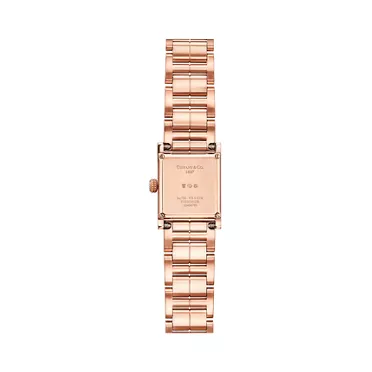 Tiffany 1837:Makers 16 mm Square Watch in Rose Gold with a White Mother-of-pearl Dial and Diamonds, 2