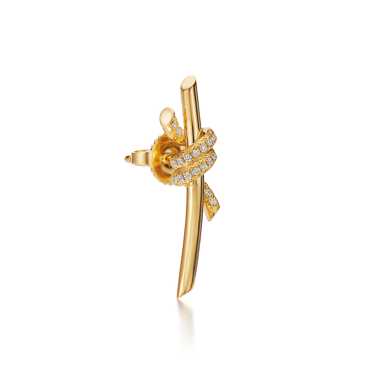 Tiffany Knot:Ohrringe in Gelbgold mit Diamanten Bildnummer 2