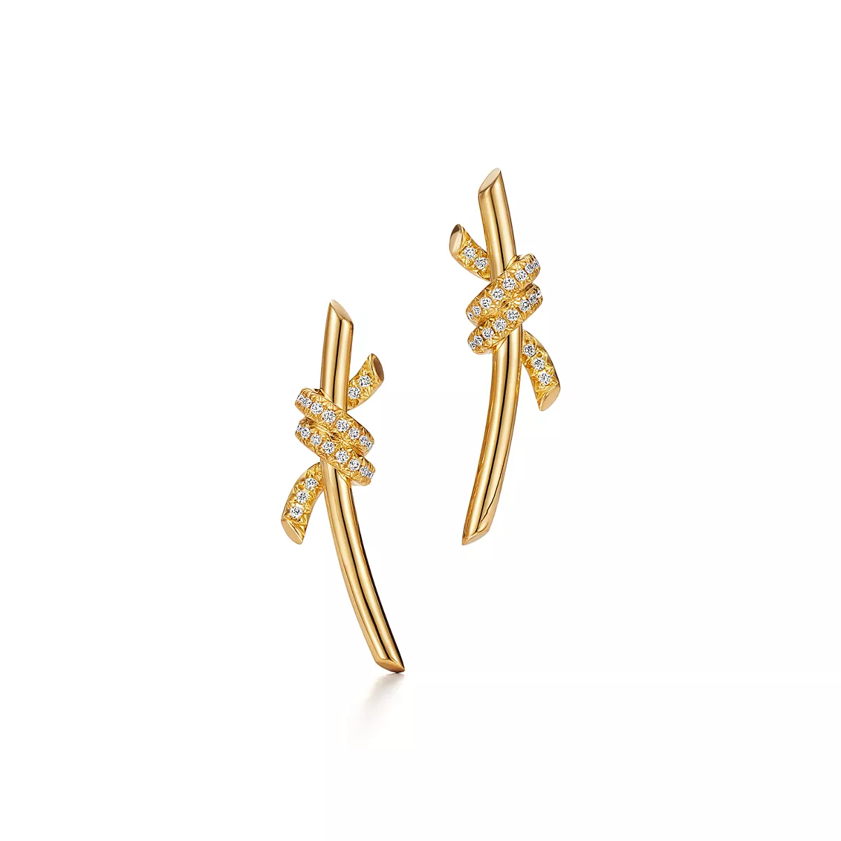 Earrings in Yellow Gold with Diamonds