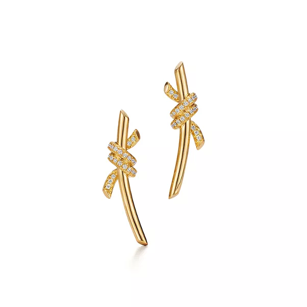 Earrings in Yellow Gold with Diamonds