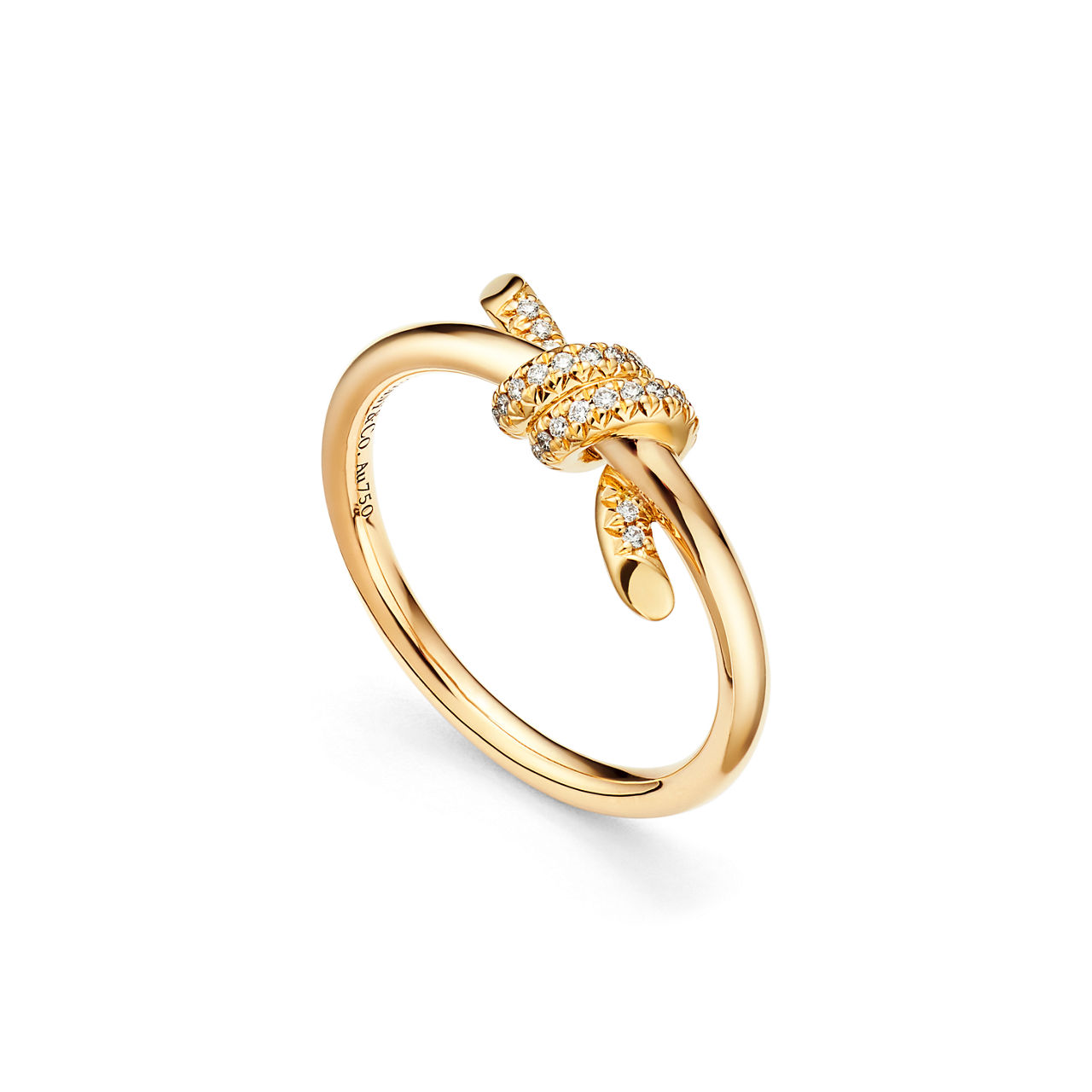 Tiffany Knot:Ring in Yellow Gold with Diamonds image number 2