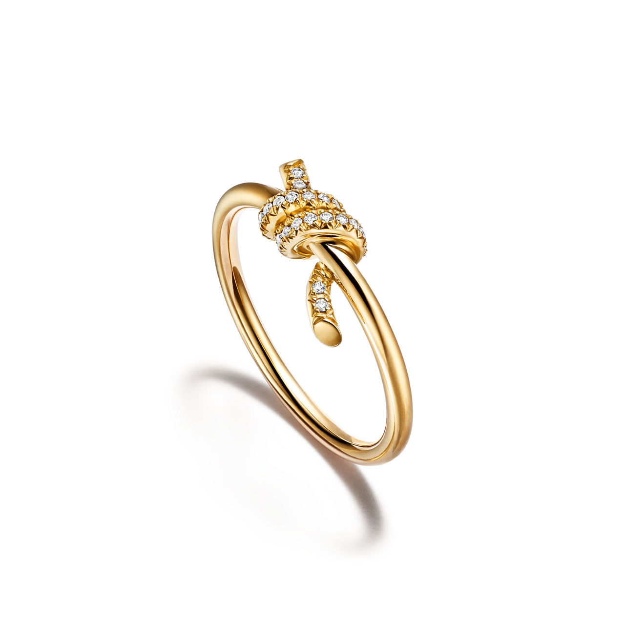 Tiffany Knot:Ring in Yellow Gold with Diamonds image number 3