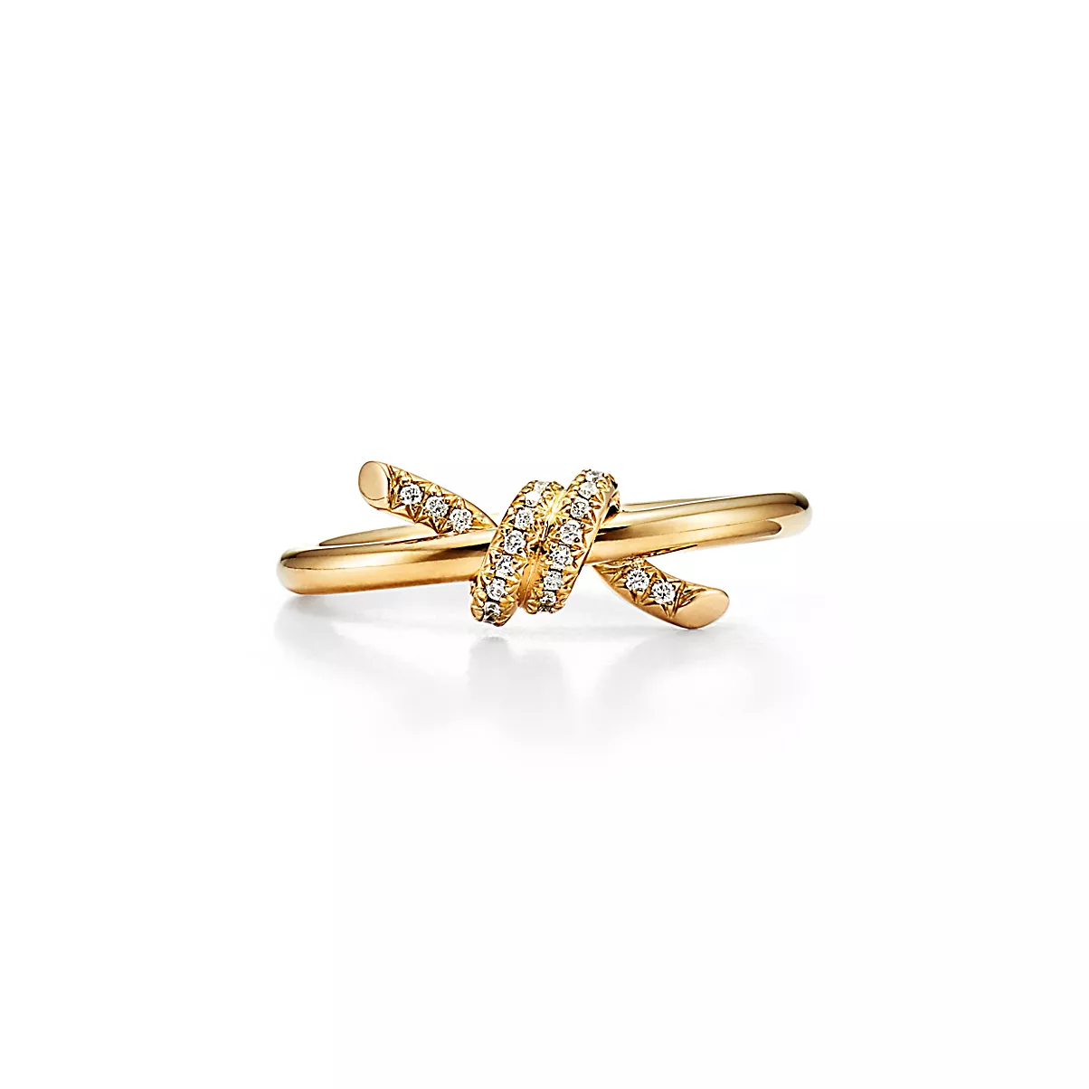 Tiffany Knot Ring 18K 옐로우 골드 다이아몬드