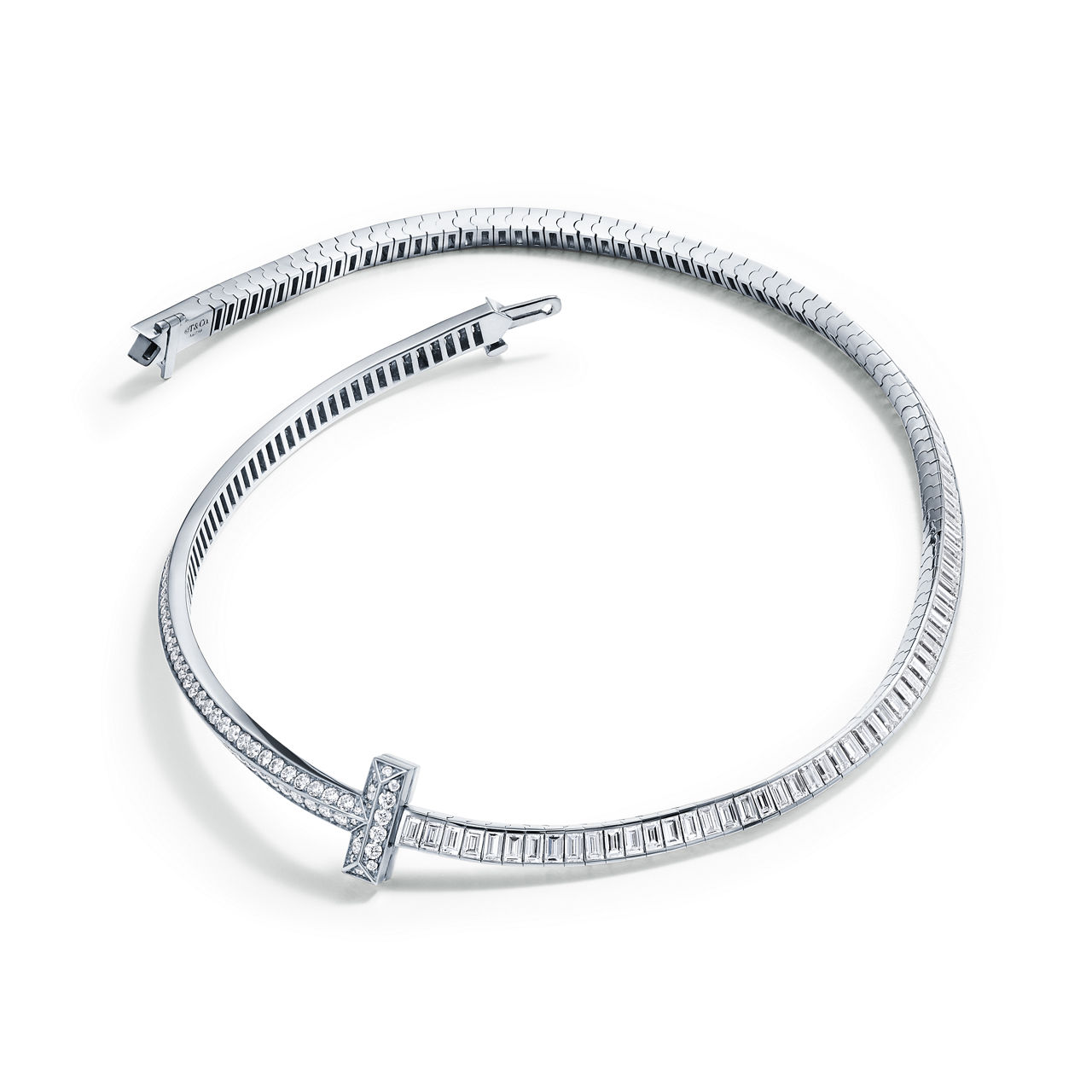 Tiffany T:Collier en diamants T1 en or blanc 18 carats numéro dimage {1}