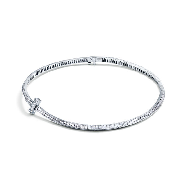 Tiffany T:Collier en diamants T1 en or blanc 18 carats