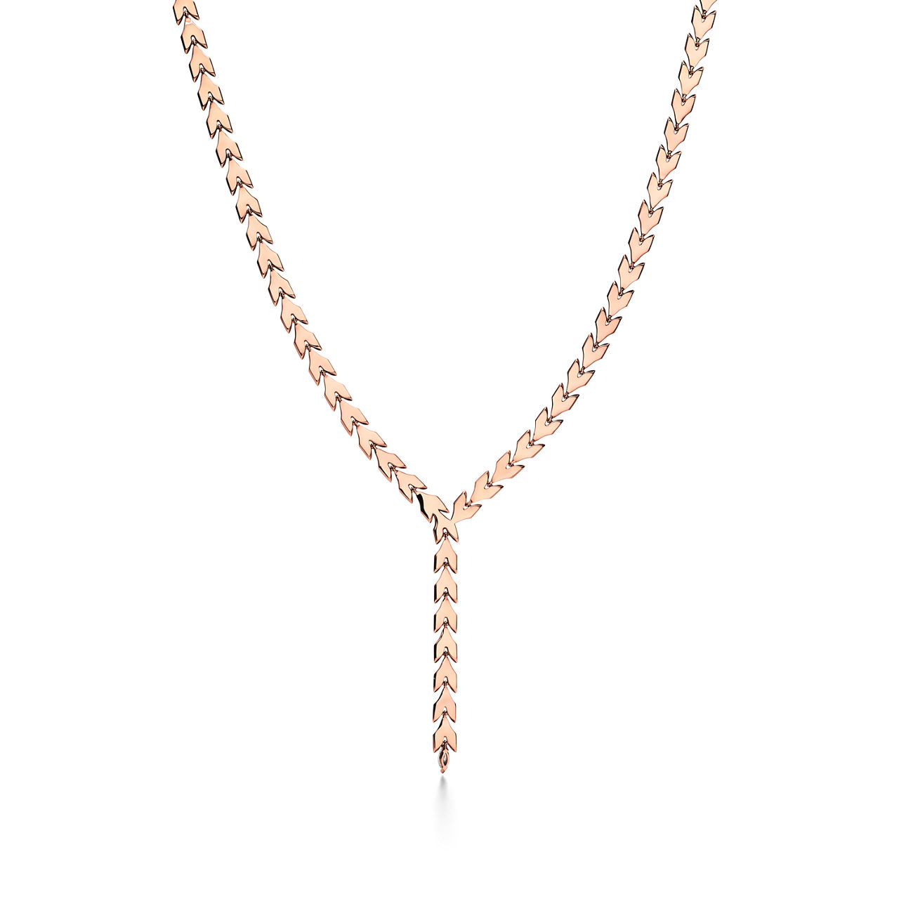 Tiffany Victoria®:Vine  Drop Necklace in Rose Gold with Diamonds image number 3