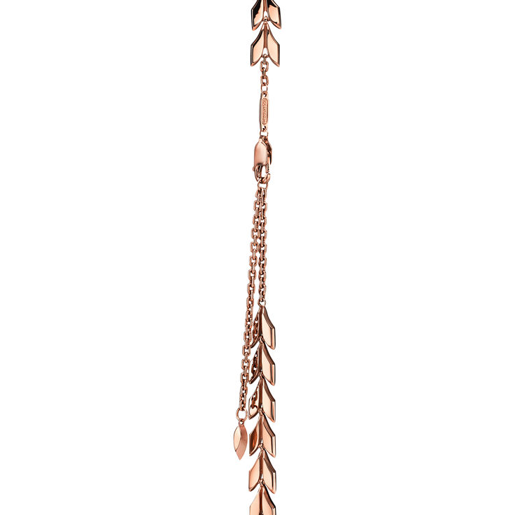 Tiffany Victoria®:Vine  Drop Necklace in Rose Gold with Diamonds image number 4