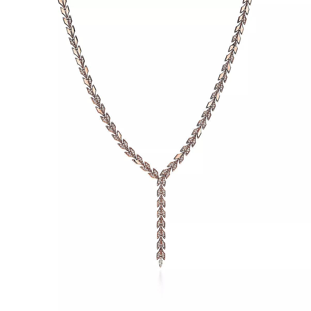 Tiffany Victoria Necklace 18K 로즈 골드 다이아몬드 One Scale
