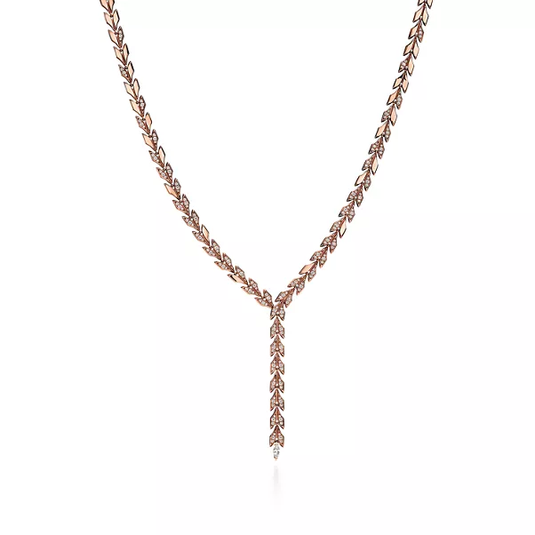 Vine Halskette in Roségold mit Diamanten