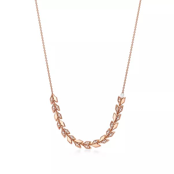 Vine East West Anhänger in Roségold mit Diamanten