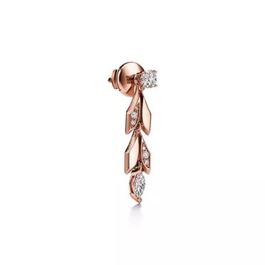 Tiffany Victoria®:Pendientes largos transformables Vine en oro rosa con diamantes, 3