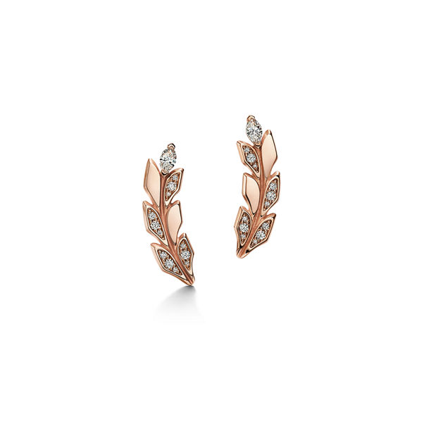 Tiffany Victoria®:Vine Climber Earrings in Rose Gold with Diamonds