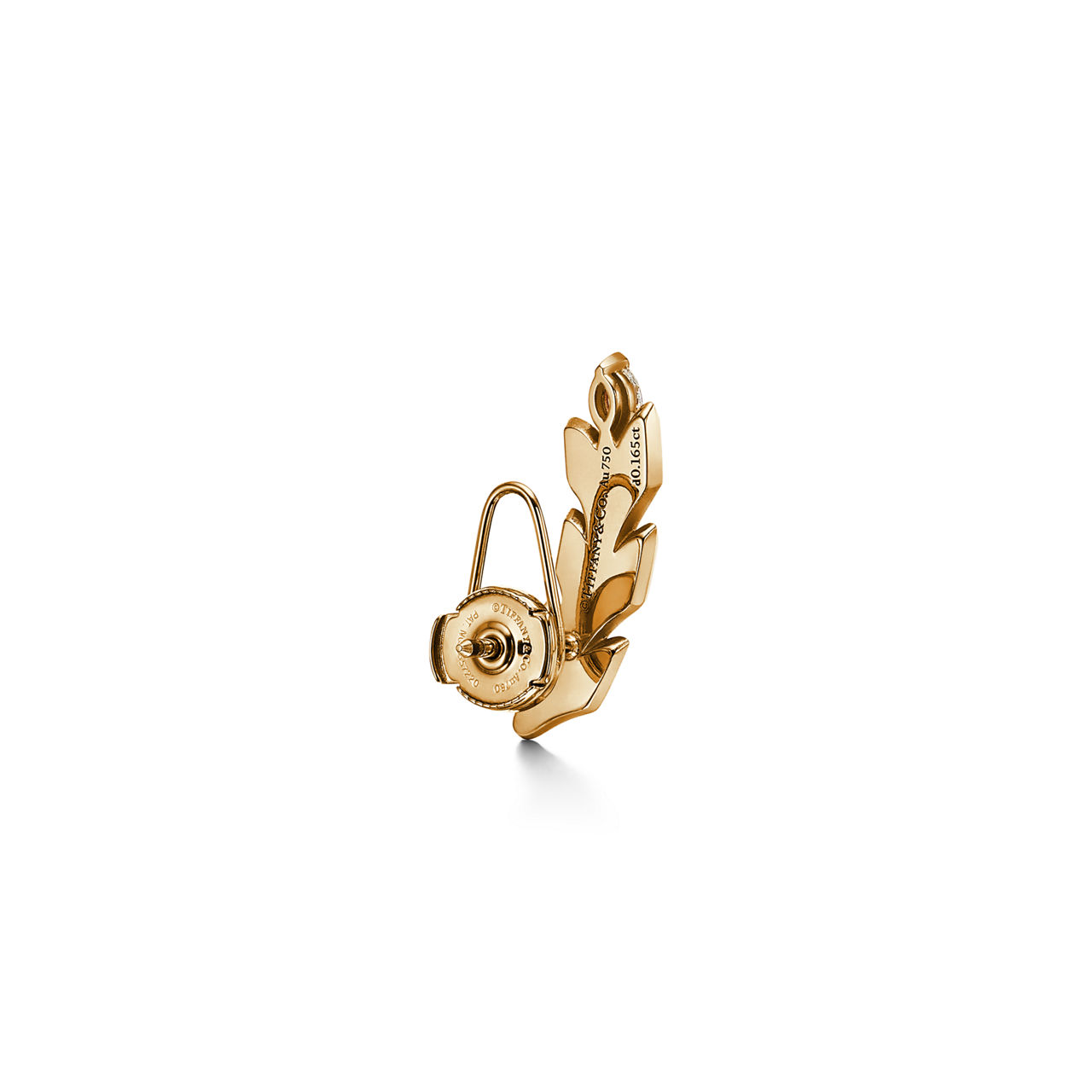 Tiffany Victoria®:Vine Climber Earrings in Yellow Gold with Diamonds image number 3