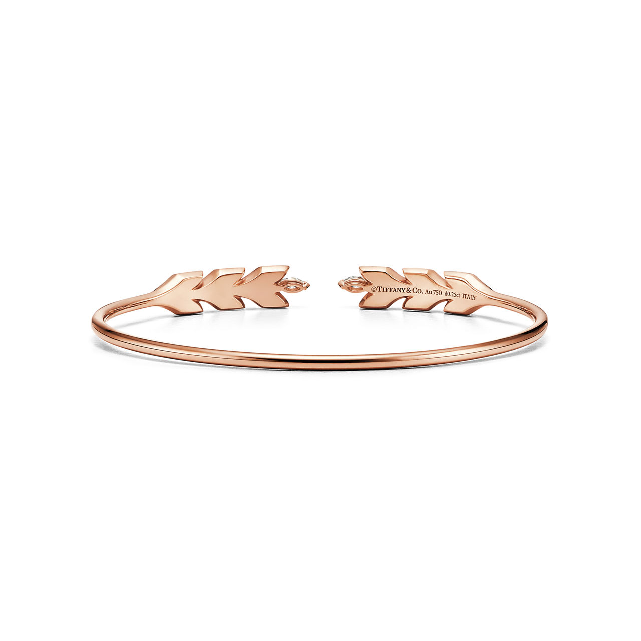 Tiffany Victoria®:Vine Wire Bracelet in Rose Gold with Diamonds image number 3