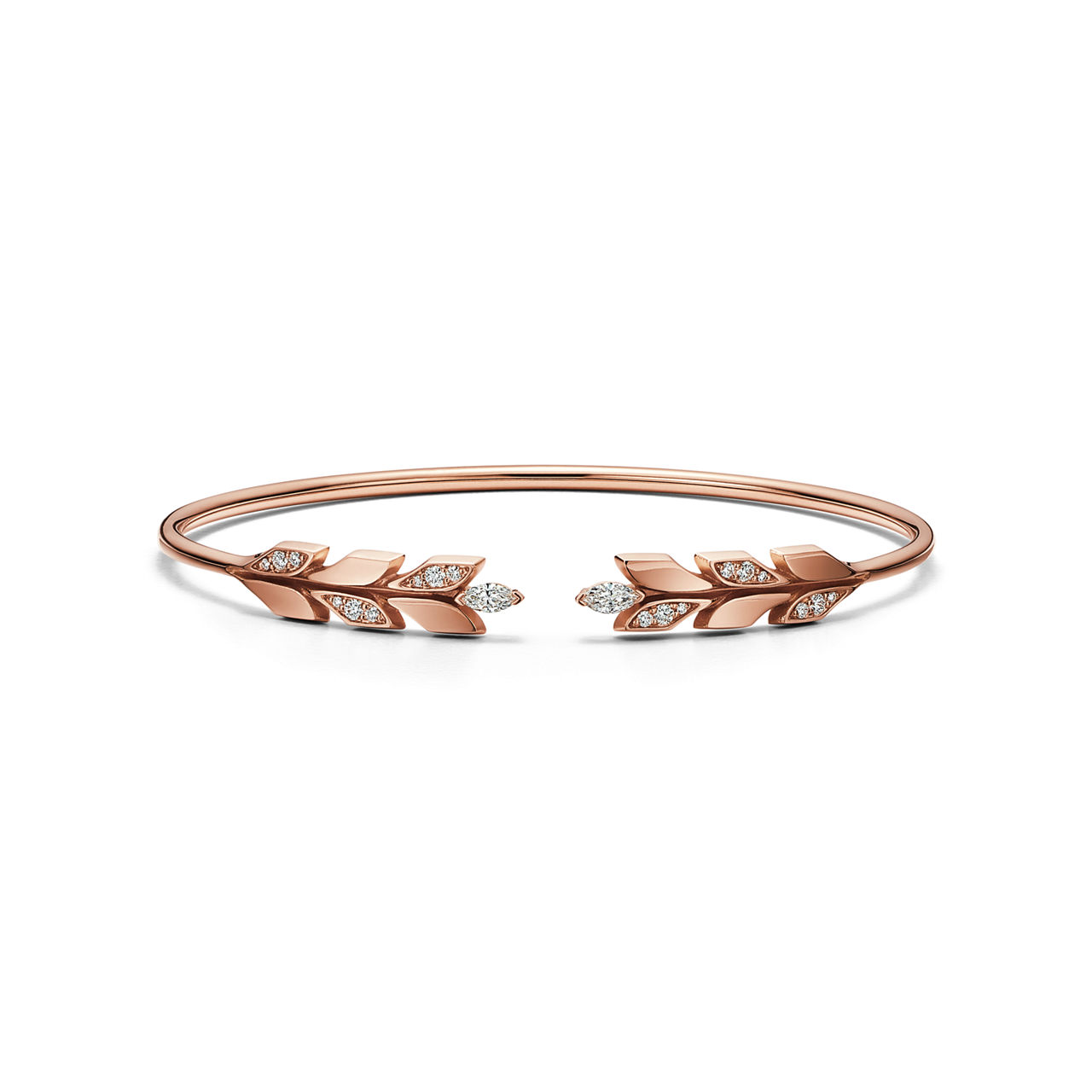 Tiffany Victoria®:Vine Wire Bracelet in Rose Gold with Diamonds image number 0